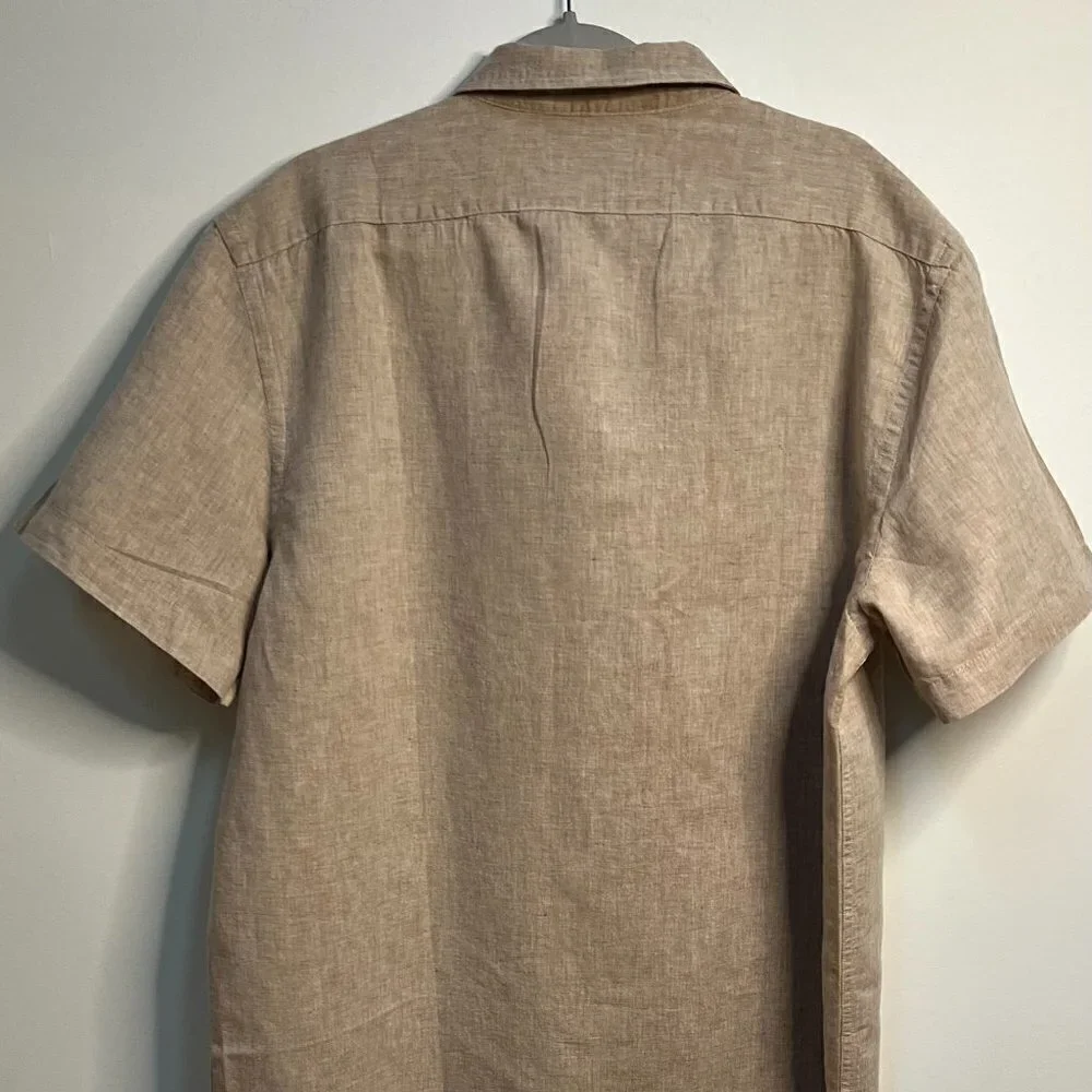 Banana Republic Men's SLIM LINEN-COTTON SHIRT in Honey Brown Size XL